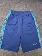 Nike Dri-FIT Shorts Youth Small Blue Stripe Athletic Running Gym Kids Training