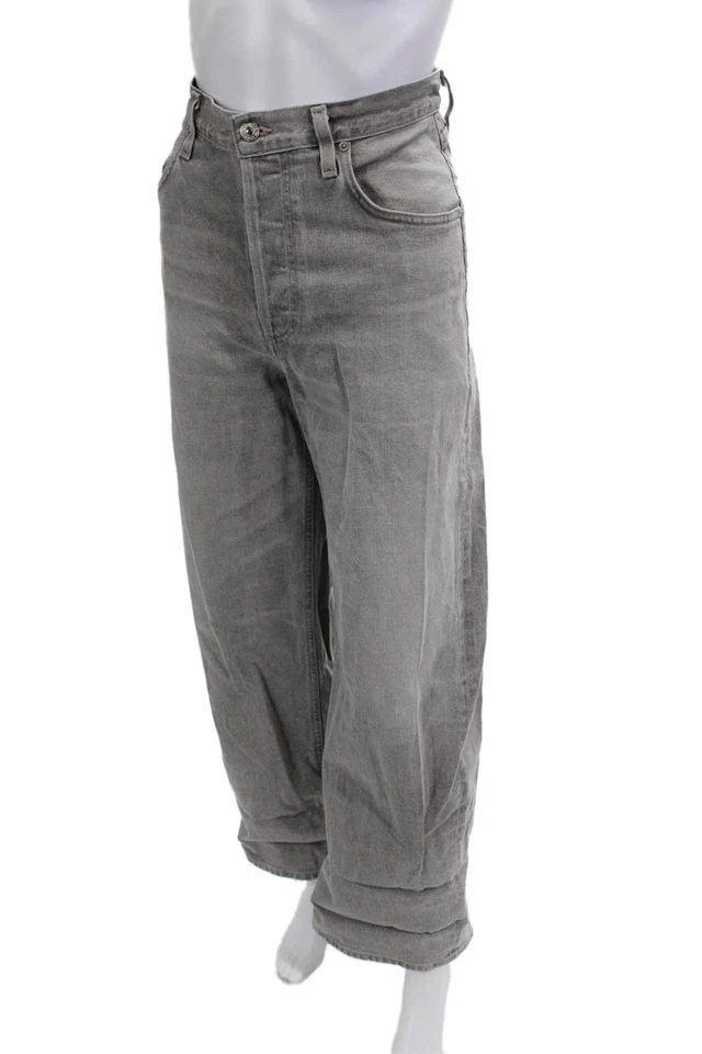 Citizens of Humanity Unisex Cropped Gray Jeans High Rise Size 28 - Image 2 of 4