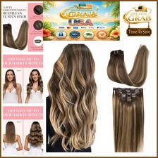 Clip In Hair Extensions 16 Inch 120g 7Pcs Real Remy Human Hair Balayage