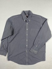 Brooks Brothers Dress Shirt 16 -4/5 Blue Gingham Check Non-Iron Cotton