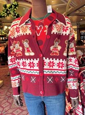 Disney Parks Christmas Gingerbread Fair Isle Cardigan Her Universe XL NEW