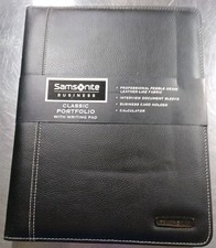 Samsonite Classic Portfolio Bi-Fold Writing Pad, 12.4"x 10"x 1" Black NEW