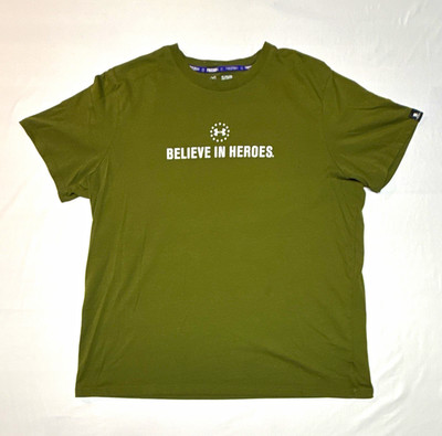 Under Armour HeatGear Men's XL Green Loose Fit Tagless Crew Neck Graphic Tee