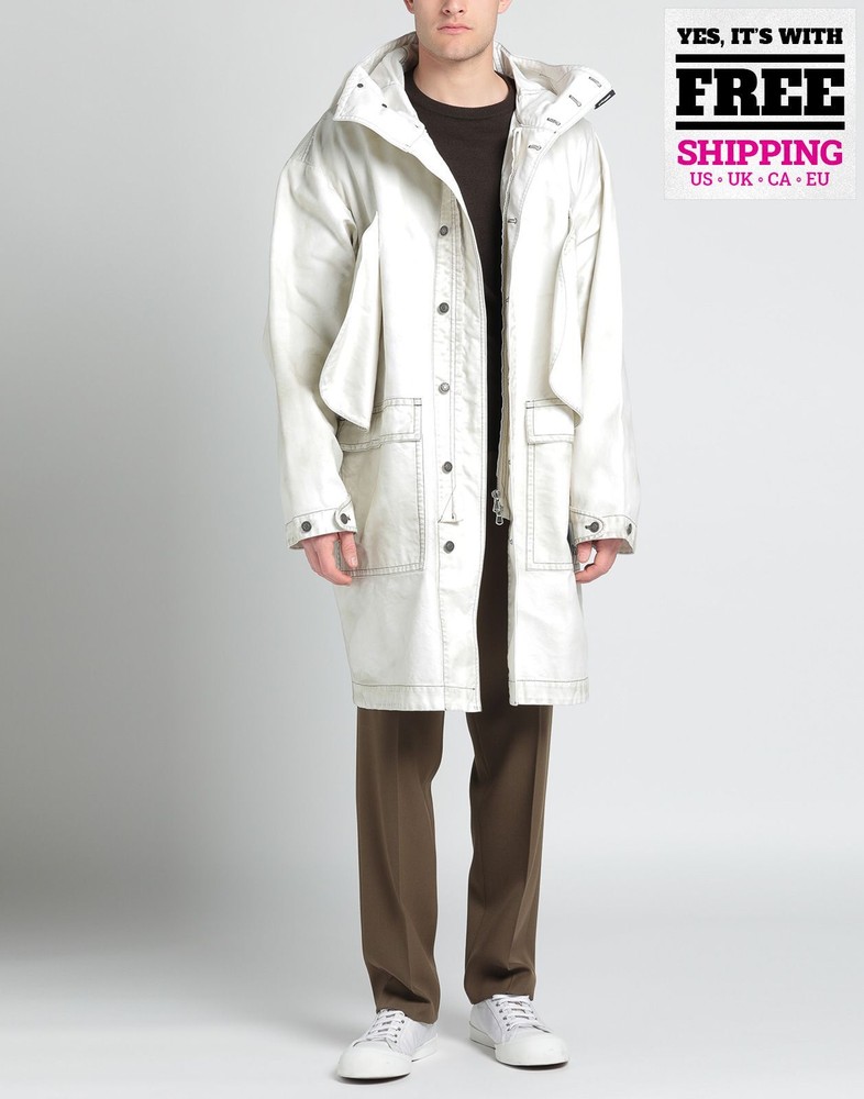 RRP€909 MSGM Overcoat IT48 US38 M Dirty Look Full Zip Hooded Made in Italy