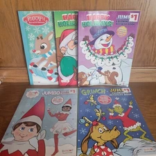 Bendon Christmas Coloring & Activity Books Lot Grinch Elf Santa Rudolph (5) New