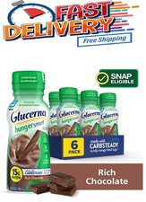 Glucerna Hunger Smart Shake, Rich Chocolate, 10 fl oz Bottle, 6 Ct