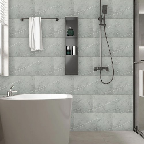 30Pcs Self Adhesive Grey Marble PVC Cladding Wall Panels for Kitchen Bathroom UK - Picture 12 of 21