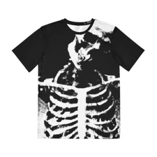 All Over Print T Shirt Retro Style Skateboarding Tee Zombie Skeleton Grunge Band