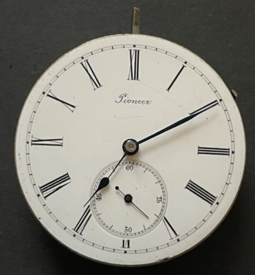 Antique Pioneer 18s Pocket Watch Movement High Grade Good Balance 45.8mm Swiss