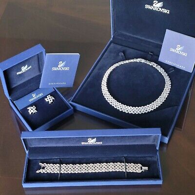Swarovski Diamanta Bridal Wedding Necklace, Bracelet, Earrings Jewelry Set  | eBay