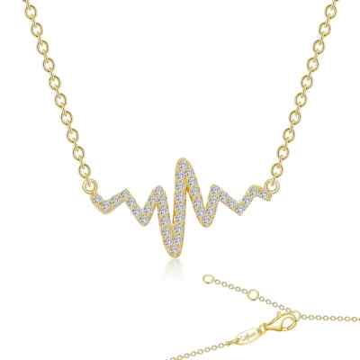 BRAND NEW Lafonn Yellow Gold Plated 0.39CT Heartbeat Pendant Necklace N0060CLG18