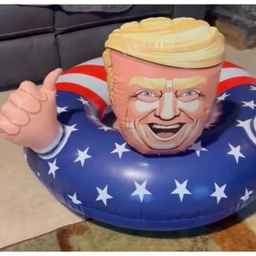 Trump 35" Swimming Float Inflatable Pool Raft Float Beach Party Swim Circle Ring - Picture 5 of 10