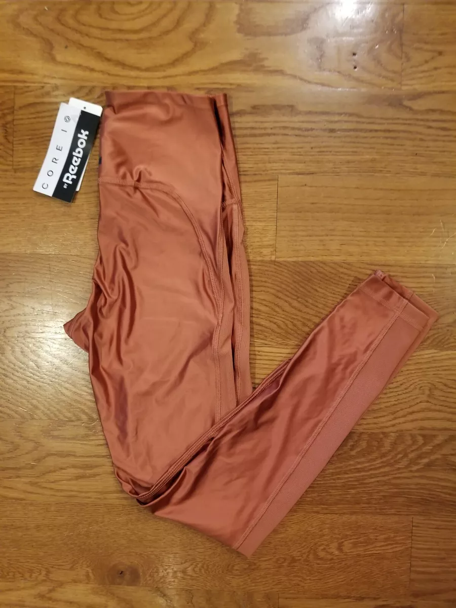 NWT Reebok Core 10 Women's High-Rise Shiny Training Leggings, Size XS