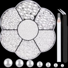 6000 Flat Back Half Round Pearls for Home DIY Nail Art Face Makeup Crafts