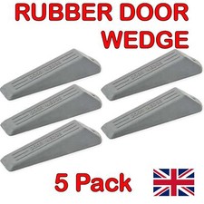 5 Pack of Door Wedge Grey Rubber Heavy Duty Stop Strong Stopper Jam Jammer 