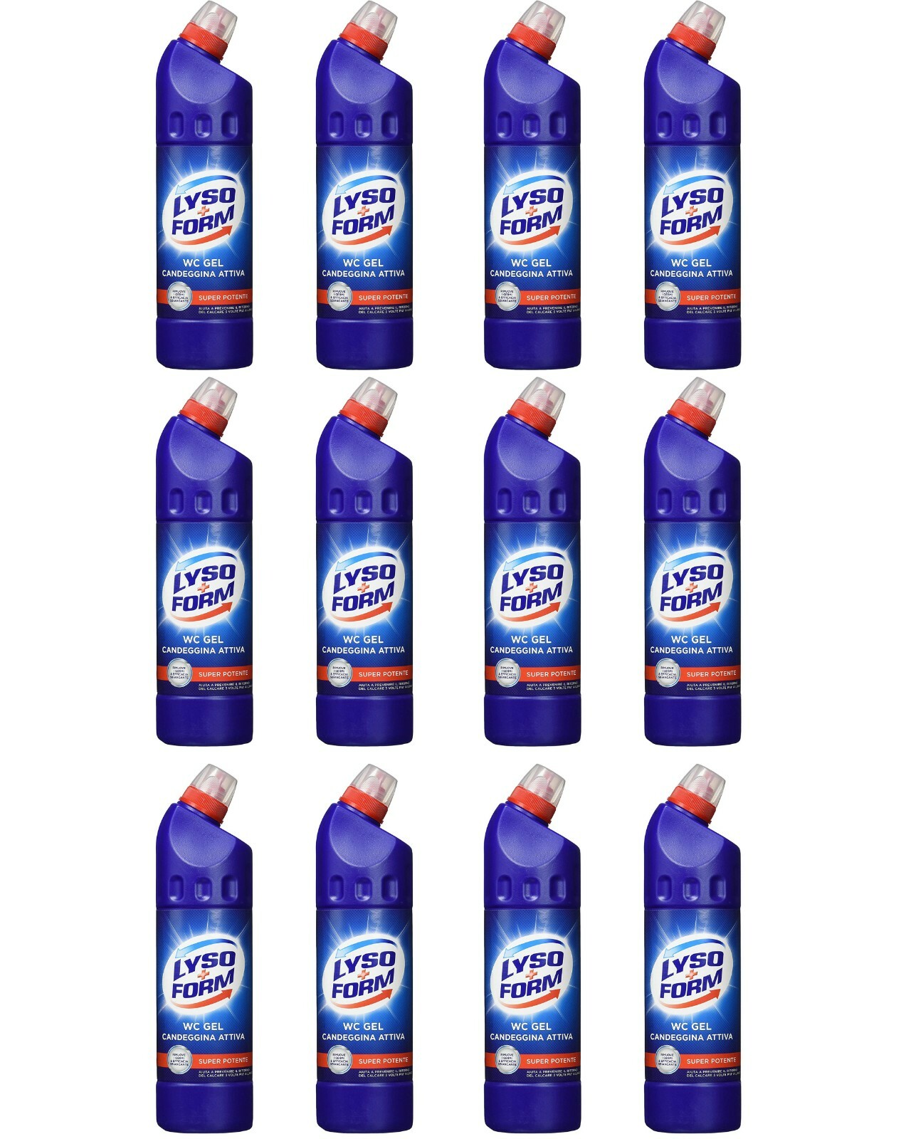 12pz Lysoform WC Gel Candeggina Attiva sbiancante igienizzante water 750ml