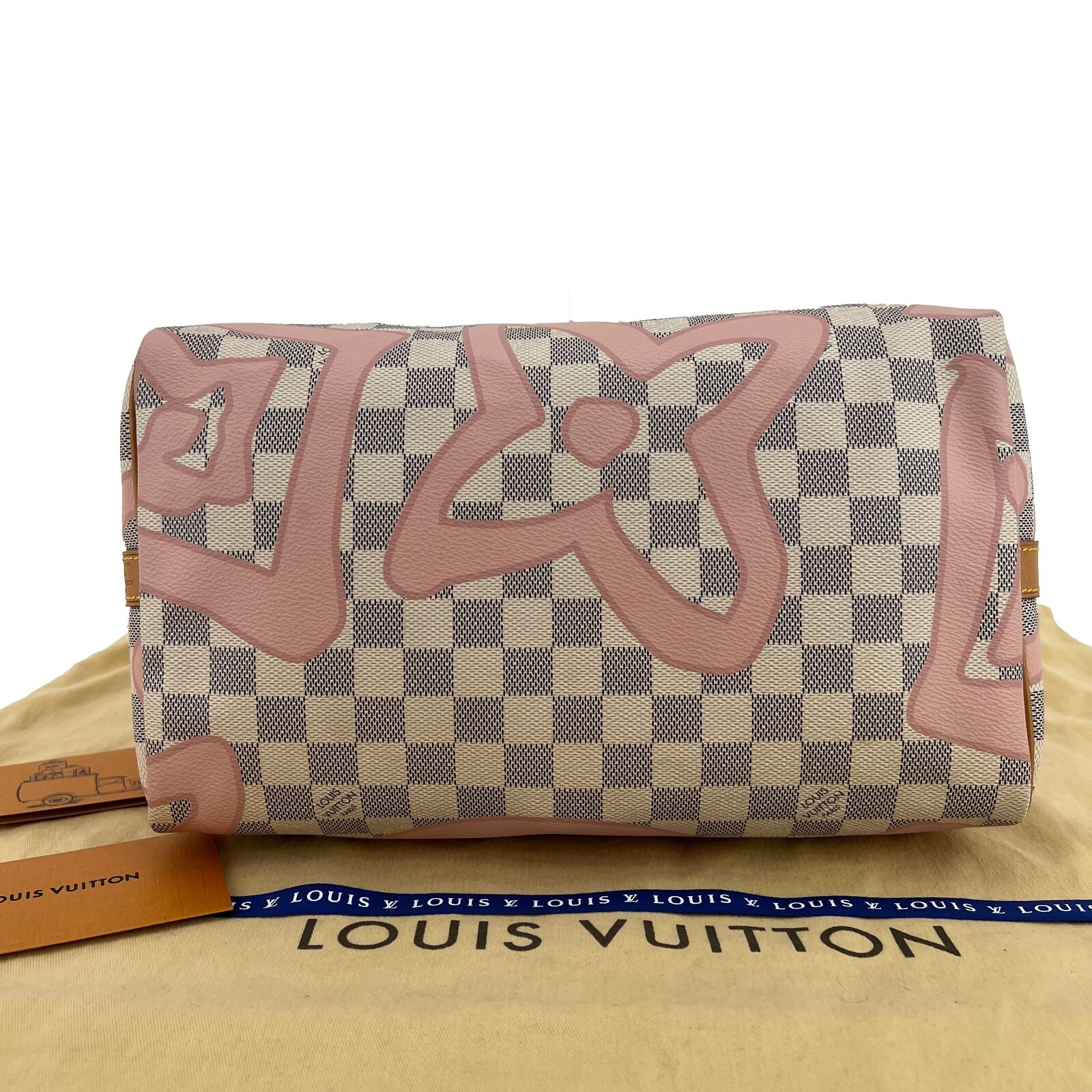 Authentic Louis Vuitton Damier Azur Tahitienne Speedy Bandouliere 30 Rose  Bag