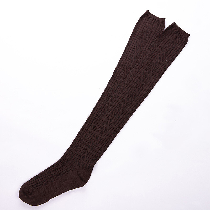 Women Winter Knitted Over Knee Long Socks Stockings Warm Thigh High Bed
