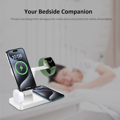 US 4in1 Wireless Charging Station For Watch Ultra3/2 S11 iPhone Air 17 Pro 16 15