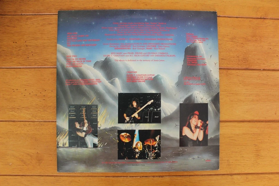 CHASTAIN "THE 7th OF NEVER" LP 12" VINYL VG+ 1987 METAL LEVIATHAN [85] Foto 2 de 4