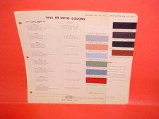 1955 Desoto Firedome Fireflite Convertible Special Sportsman Paint Chips Dupont