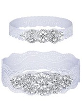 Garters for Bride Wedding Garter Set Lace Bridal Garter Non Slip Silicone Thi...