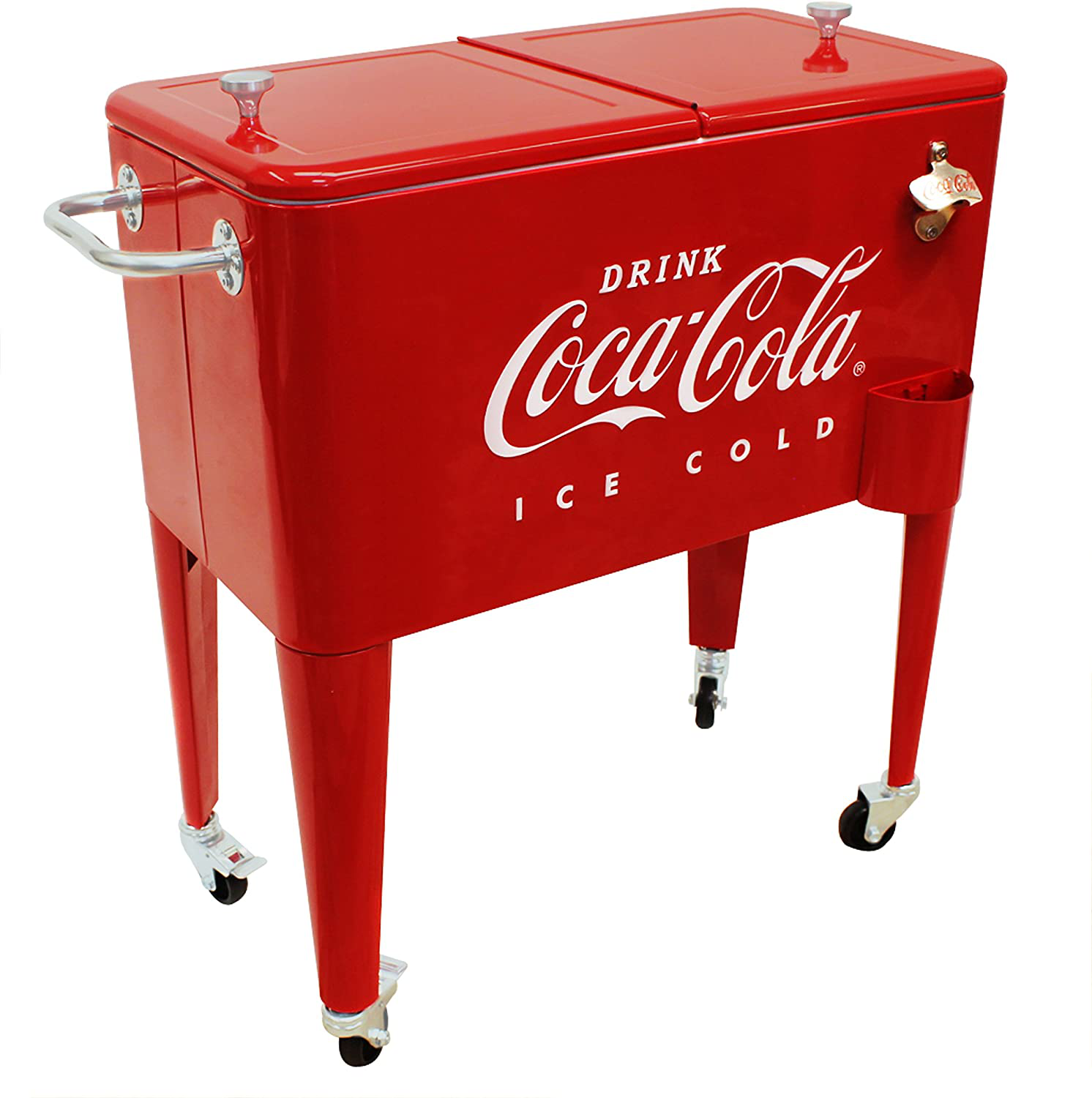 vintage cooler on wheels