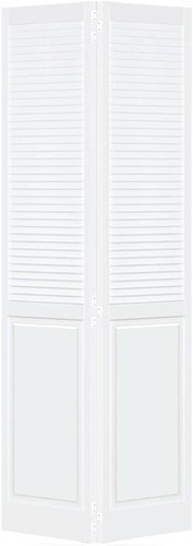 Closet Door, Bi-Fold, Traditional Louver-Panel Solid Core Unfinished