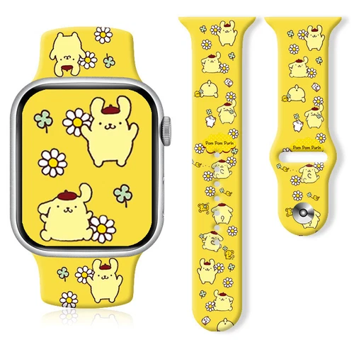 Pom Pom Purin Silikon Armbanduhr - Armbänder für Apple Watch S8765432SE 38/49MM - Bild 7 von 31