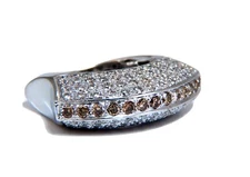 1.84ct natural fancy orange brown Arch dome mod edge deco ring 18kt