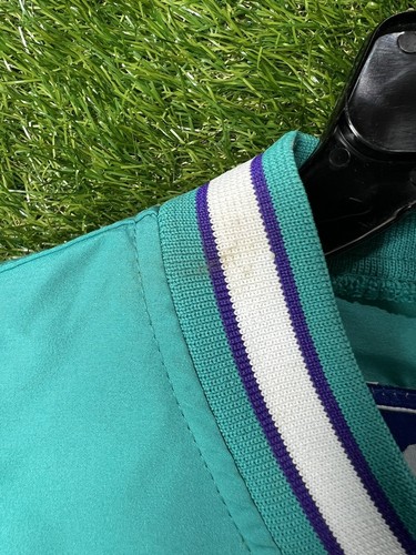 VTG Starter Charlotte Hornets NBA Pullover Jacket w/Pockets Zipper Youth Sz XL - Picture 10 of 11