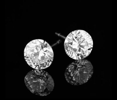 Men's Lewis Hamilton 10mm Round 18k White Gold Multi-Cubic Zirconia
