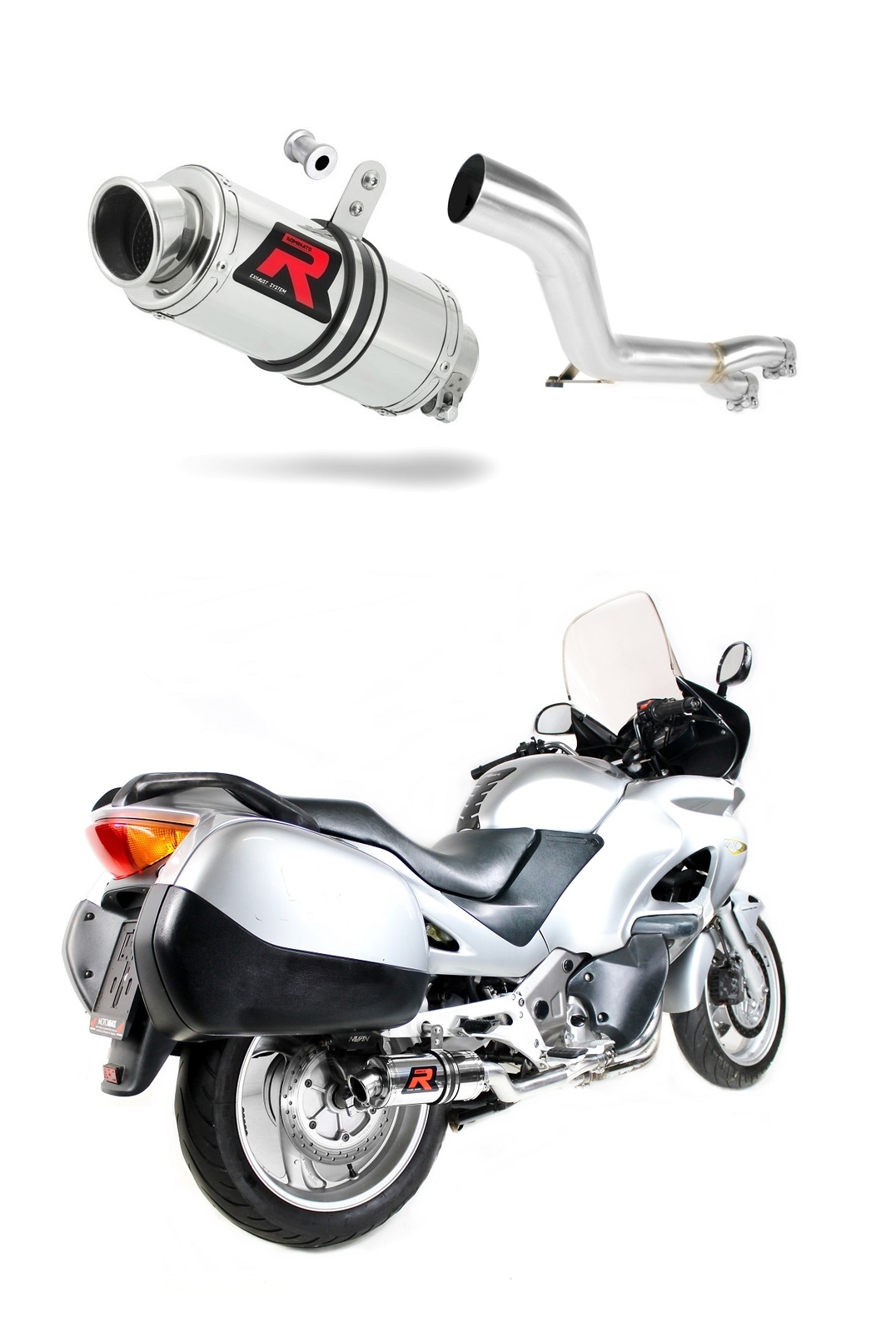 NT 650V DEAUVILLE RC47 1998-2005 Terminale di Scarico Silenziatore GP1 DOMINATOR