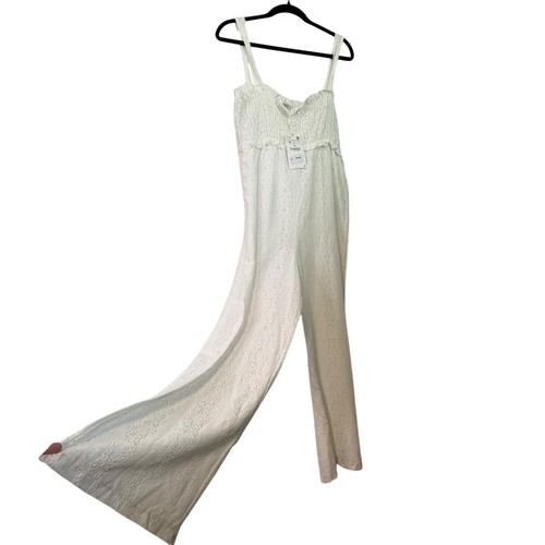 Combinaison transparente femme jambes droites blanche dentelle à œillets Zara neuve avec étiquette taille M - Photo 3/12