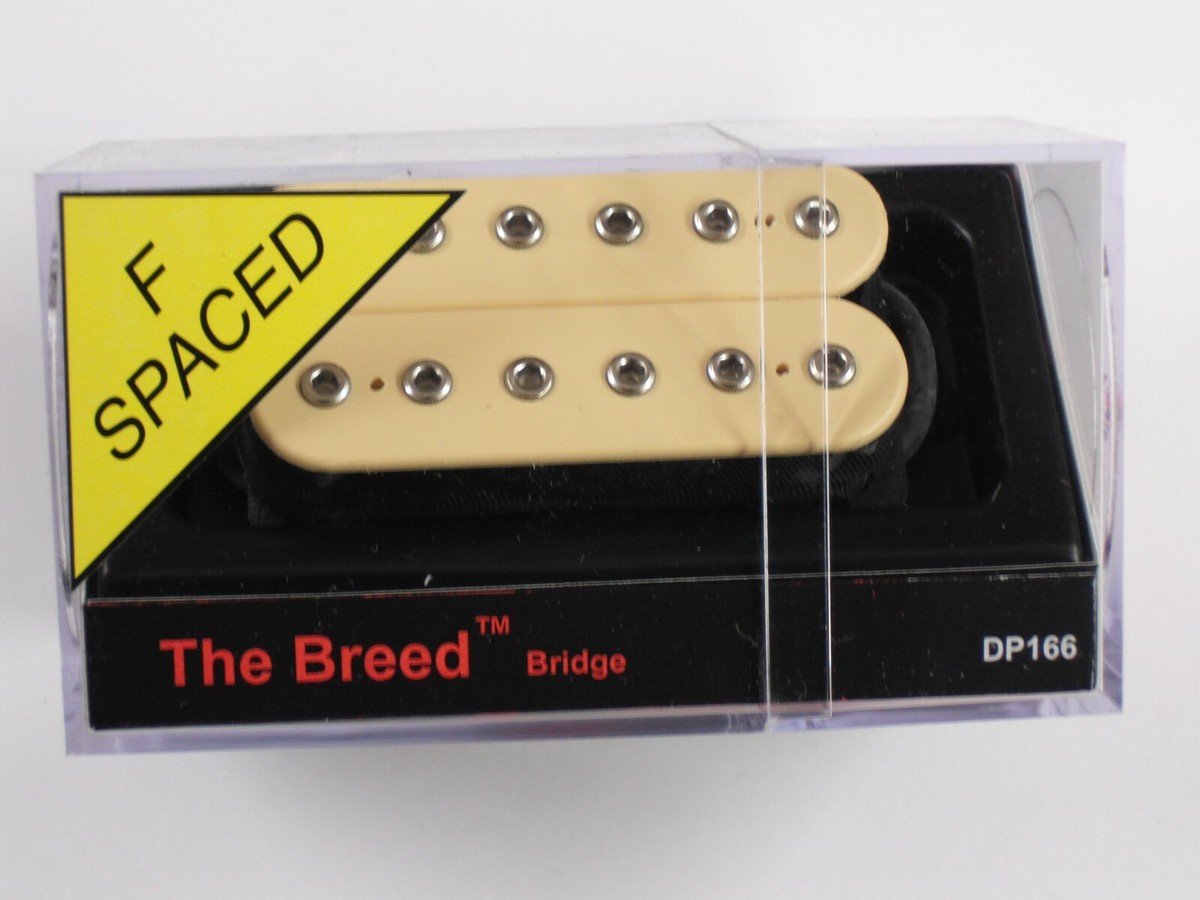 DiMarzio F-spaced Breed Bridge Humbucker Creme W/Chrome Poles DP