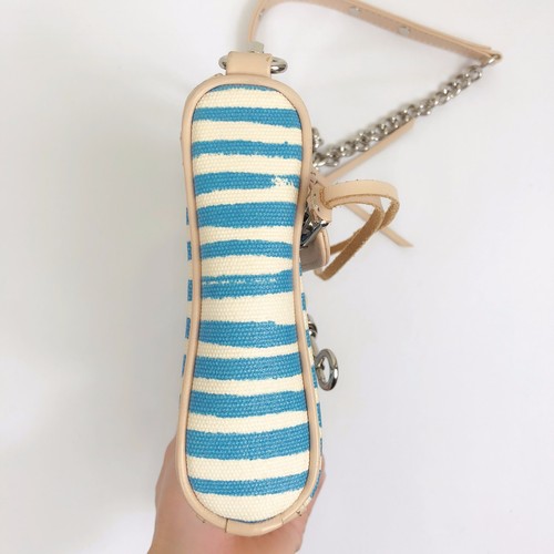 RARE Rebecca Minkoff Beach Blue White Stripe M.A.C Shoulder Crossbody Clutch Bag - Picture 10 of 12