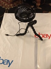 3 Speeds USB Portable Rechargeable Mini Cooling Fan Clip On Desk Baby Stroller