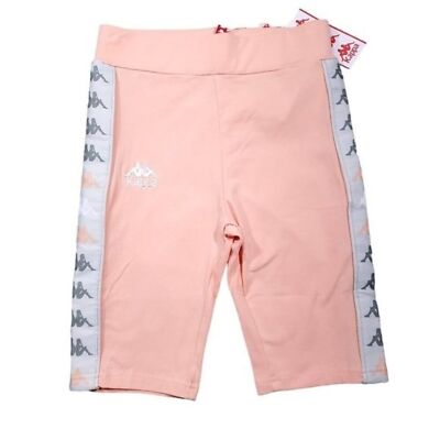 Kappa 222 Banda Cartin 2 Bike Shorts Women s Size XS Orange Peach Skin Fit NWT