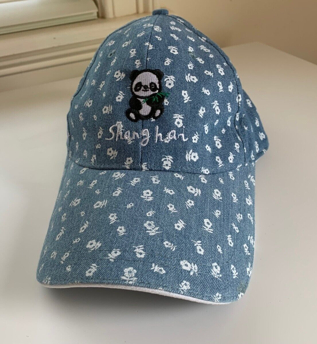 上海  シャツ フラッグ で購入したPANDA CAP New Blue Floral Print Baseball Hat Strapback Cap Shanghai Panda