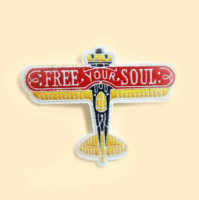 Bügelbild Free Your Soul Flight Aufnäher/Adventure Awaits/Travel Inspired Patch