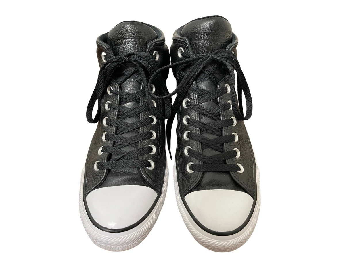 Taylor All-Star Street Leather Black High-Top Sneakers Size | eBay