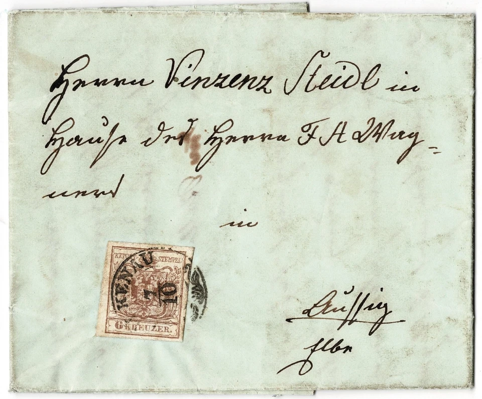 Imperial Austria Letter from 1857 with 6 Kreuzer Stamp - Image 2 of 4