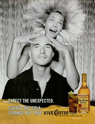 2004 Jose Cuervo Tequila & Cola Lime Bald Guy Static Girls Hair Vintage Print Ad