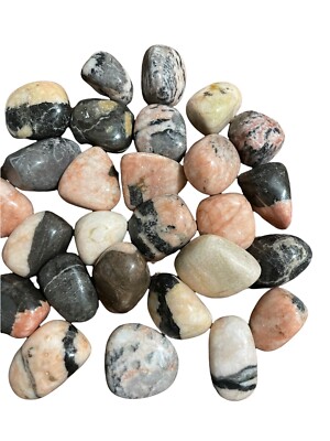 1X Pink Zebra Jasper Tumbled Stone 25-35mm Reiki Healing Crystal