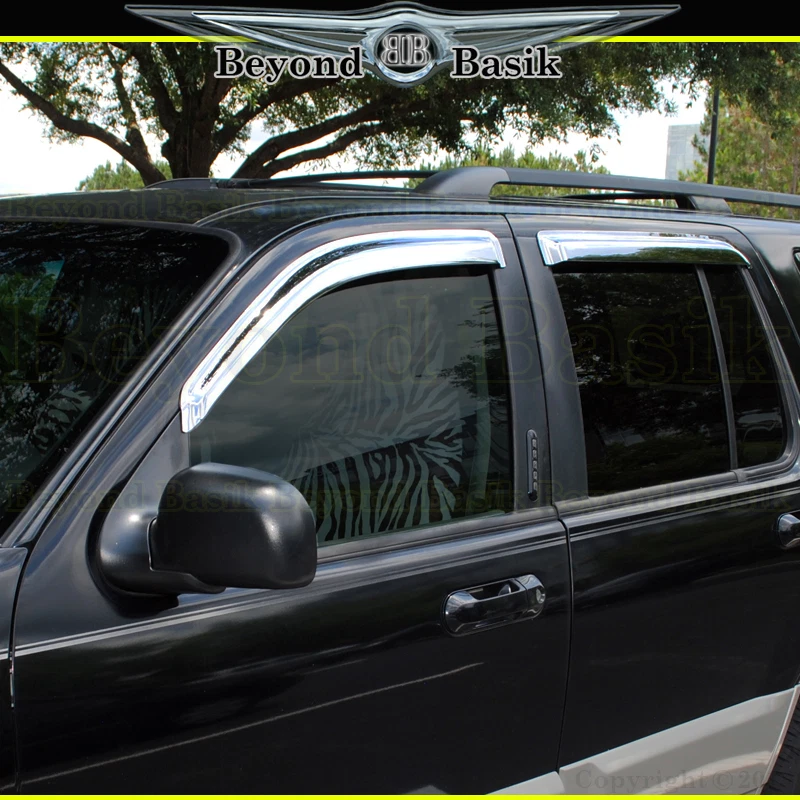 Ford Explorer 2002-2007 2008 2009 2010 cromo puerta ventilación viseras ventana protector de lluvia Foto 2 de 4