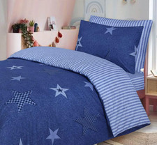 Kids Complete Bed Set Duvet Cover Pillowcases Fitted Sheet Soft Cozy 100% Cotton