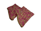 2 Vintage JC Penney Luxury Valances Red Golden Tan Embroidered Curtains Short