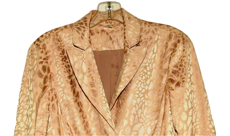 Jockey Gold Satin with Metallic Spots Womens Blazer Jacket Size 6 - Image 2 of 4
