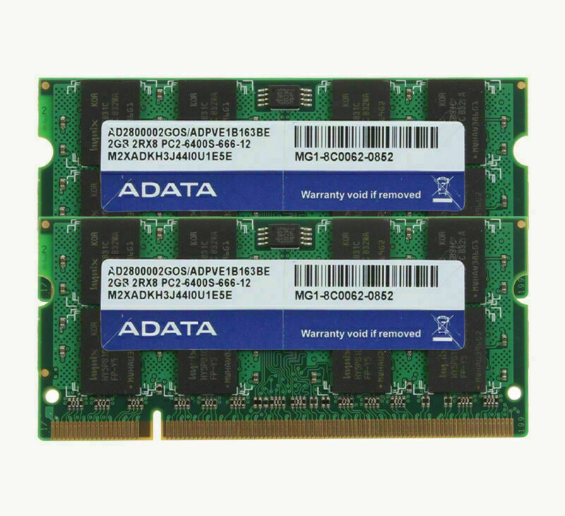 Adata GB 4GB 2X 2GB GB PC2-6400 DDR2-800Mhz 200pin Sodimm