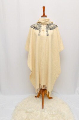 Aztec wrap/cloak cream women's | eBay